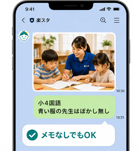 LINEで写真とひとことメモを送信している画面